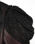 Punk Rave Womens Gothic Lolita Lace Applique Jacket - Red & Black