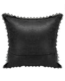 Punk Rave Gothic Home Lace Applique Filled Cushion - Black