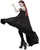 Punk Rave Womens Gothic Cyberpunk Chained Harness Straps & Long Cape Cloak Black