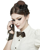 Devil Fashion Steampunk Bow Tie - Brown Faux Leather