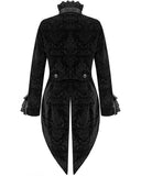 Devil Fashion Athanasius Womens Gothic Tailcoat Jacket - Black Damask
