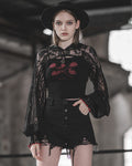 Punk Rave Daily Life Gothic Lace Hooded Bolero Top