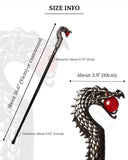Penny Dreadful Gothic Steampunk Dragon Swaggering Cane - Red Orb