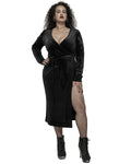 Punk Rave Plus Size Womens Gothic Velvet Wrap Dress