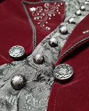 Devil Fashion Tresillian Mens Gothic Tailcoat - Red & Black