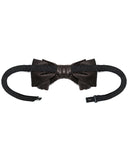Devil Fashion Steampunk Bow Tie - Brown Faux Leather
