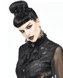 Devil Fashion Chiffon Lace Jabot Cravat - Black