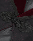 Devil Fashion Arterial Spray Mens Gothic Tailcoat Jacket - Black & Red