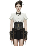 Devil Fashion Philodendron Cincher Corset Belt - Black Faux Leather