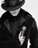 Devil Fashion Coleridge Mens Gothic Regency Tailcoat - Black Velvet