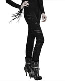 Punk Rave Corrosion Womens Shredded Dieselpunk Leggings - Black