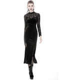 Dark In Love Diascia Gothic Velvet Dress - Skull Cameo