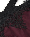 Devil Fashion Two-Piece Gothic Bikini Swimwear Set - Crimson Red & Black