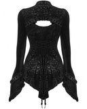 Punk Rave Shadowflower Womens Gothic Velvet Top