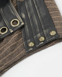 Devil Fashion Elphinstone Mens Long Steampunk Waistcoat Vest - Brown