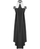 Punk Rave Womens Gothic Cyberpunk Chained Harness Straps & Long Cape Cloak Black