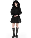 Dark In Love Dark Gothic Lolita Hooded Cat Ear Double-Breasted Coat