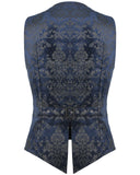 Punk Rave Alcazar Mens Waistcoat Vest - Blue Damask