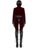 Devil Fashion Tresillian Womens Gothic Tailcoat - Red & Black