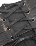 Devil Fashion Mens Steampunk Gothic Belt Corset Girdle Bronze Brown Faux Leather