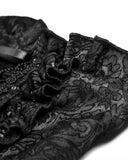 Dark In Love Gothic Lace & Mesh Open Front Corset Skirt