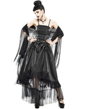 Devil Fashion Insidious Desires Womens Tafetta Layered Ball Gown Dress - Black