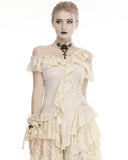 Dark In Love Wildwinde Steampunk Cuff Gloves - Vintage Off White