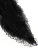 Devil Fashion Covetous Nature Womens Long Gothic Ballgown Wedding Dress - Black Velvet & Lace