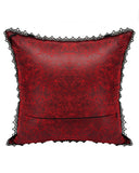 Punk Rave Gothic Home Lace Applique Filled Cushion - Red
