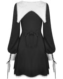 Dark In Love Hermione Gothic Mini Dress - Black & White