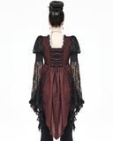 Devil Fashion Womens Gothic Vampire Witch Blouse Tunic Top Dress Red Black Lace