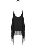 Punk Rave Womens Gothic Grunge Waistcoat Sleeveless Cloak Cape Shrug Black Mesh