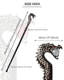 Penny Dreadful Gothic Steampunk Dragon Swaggering Cane - Clear Glass Orb
