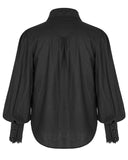 Punk Rave Mens Gothic Regency Shirt Top Black Jabot Cravat Tie Steampunk Vampire