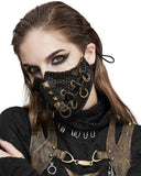 Devil Fashion Womens Dieselpunk Mouthguard Face Mask Brown Black Studs Goth Punk
