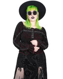Punk Rave Plus Size Incarnadine Gothic Blouse Top - Red