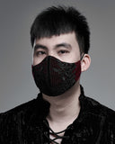 Punk Rave Mens Womens Gothic Steampunk Face Cover Mask Red Velvet Black Lace VTG