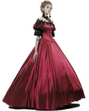 Punk Rave Crimson Bride Gothic Wedding Dress