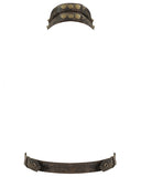 Devil Fashion Steampunk Harness Collar Straps Distressed Brown PU Bronze Chains