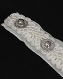 Devil Fashion Chiffon Lace Jabot Cravat - White