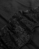 Dark In Love Long Gothic Witch Maxi Skirt Black Chiffon Lace Steampunk Bustle