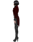 Devil Fashion Tresillian Womens Gothic Tailcoat - Red & Black