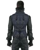 Punk Rave Alcazar Mens Waistcoat Vest - Blue Damask