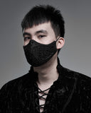Punk Rave Mens Womens Gothic Steampunk Face Cover Mask Black Beaded Lace Cross