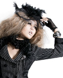 Pyon Pyon Gothic Lace Fingerless Gloves - Black