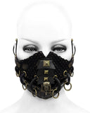 Devil Fashion Womens Dieselpunk Mouthguard Face Mask Brown Black Studs Goth Punk