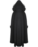 Dark In Love Womens Gothic Lolita Faux Fur Trim Hooded Cloak