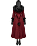 Devil Fashion Whispering Forest Womens Gothic Coat - Red & Black