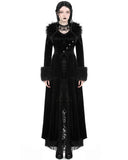 Dark In Love Long Gothic Vampire Aristocrat Velvet & Faux Fur Maxi Coat