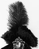 Devil Fashion Unisex Baroquia Gothic Aristocrat Jabot Cravat - Black Velvet